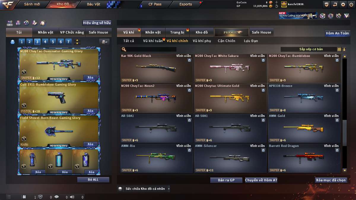 shop acc cf uy tin gia re